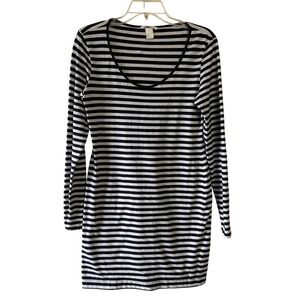 H&M Basic Striped Long Sleeve Mini Dress‎ Size M